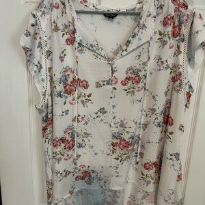 Buffalo David Bitton Floral Blouse - White and Pink
